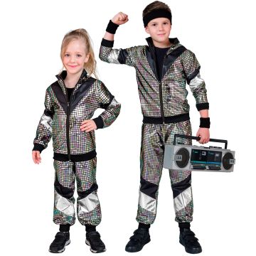 80er Jogginganzug für Kinder in Silber