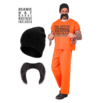 Gefängnisanzug Kostüm orange - 4 Teile