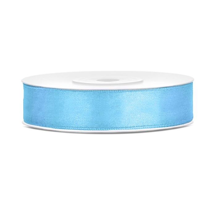 hellblaues Satinband - 12 mm x 25 m