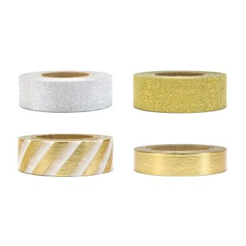 Gold- und Silberband Mix 4x - 10 m