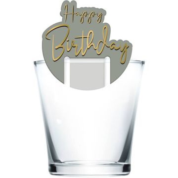 "Happy Birthday" Getränke-Markierer Golden Dawn 6x