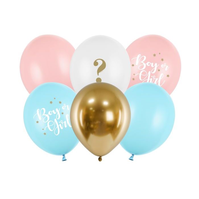 Jungen oder Mädchen Luftballons 6x - Ø 30 cm