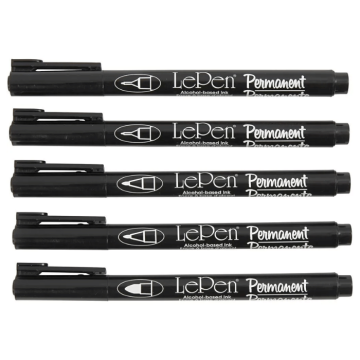 Permanente Marker 5x schwarz - 0,6-1,3 mm