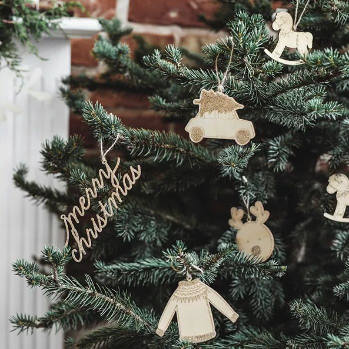 Hängende Weihnachtsdekorationen für den Weihnachtsbaum 10x Mix
