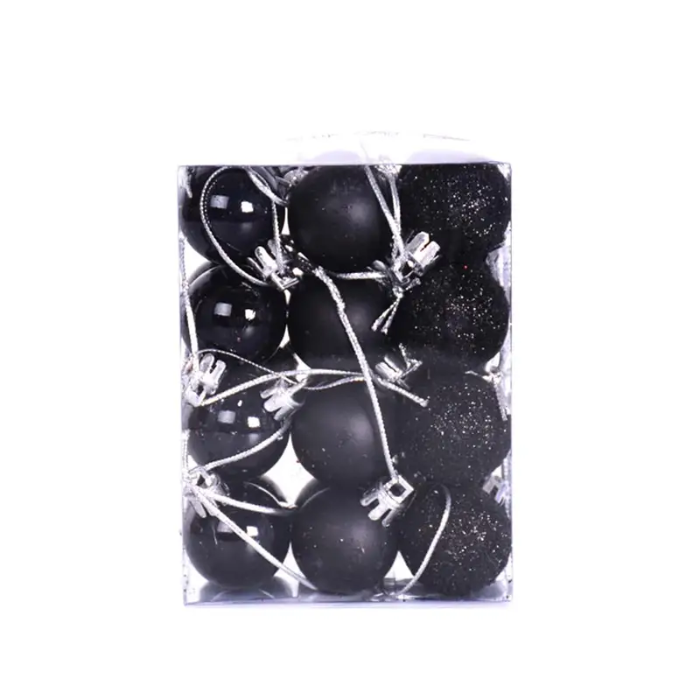 Schwarze Christbaumkugeln 36x - 3 cm 