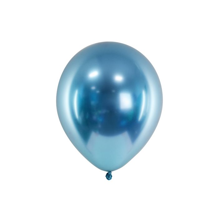 Blaue Chromballons 10x - 30 cm