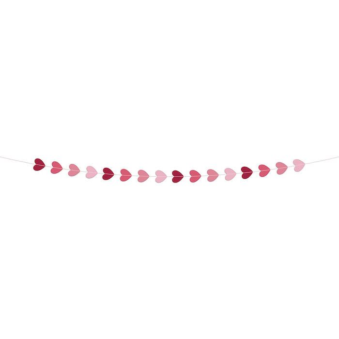 Pinke Herzgirlande - 3 m