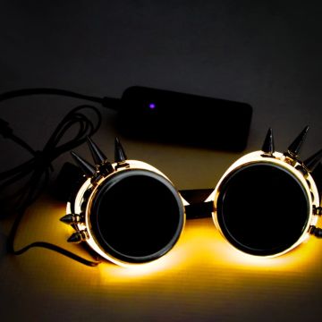 LED-Brille mit Spike Gelb