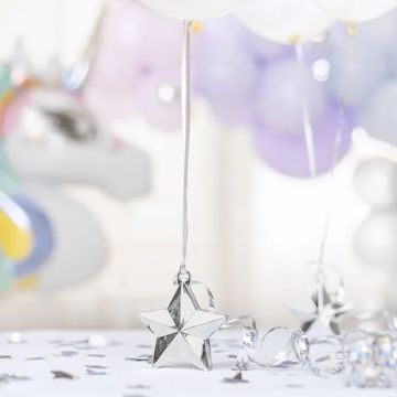 Sternförmiger Silber-Ballonbeschwerer 10x11 cm