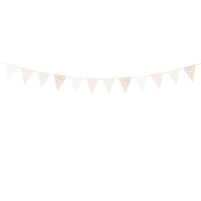 Goldene Flagguirlande mit Muster - 3 Meter