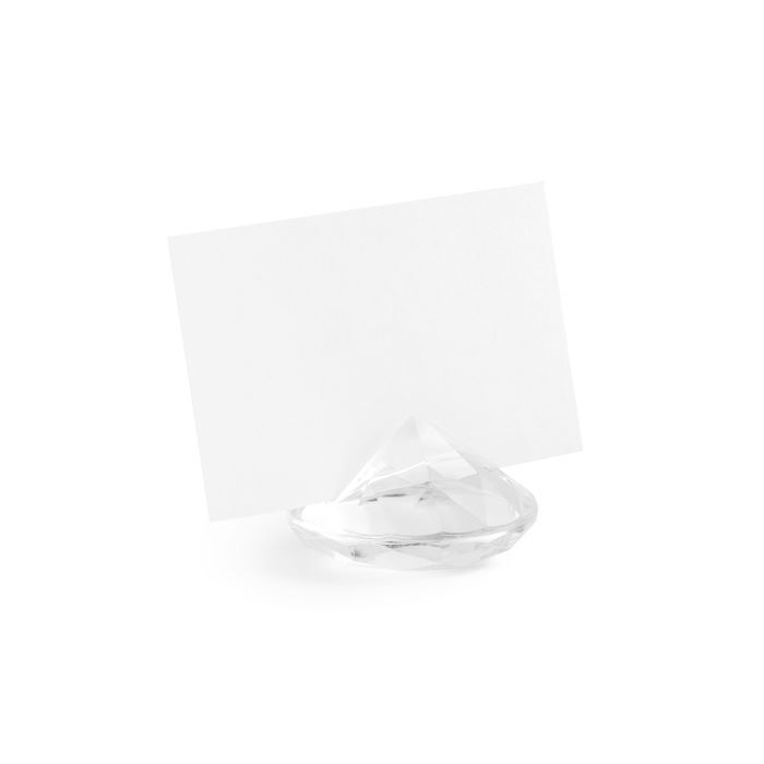 Diamantförmiger Tischkartenhalter in klarer Farbe 10x - 40 mm