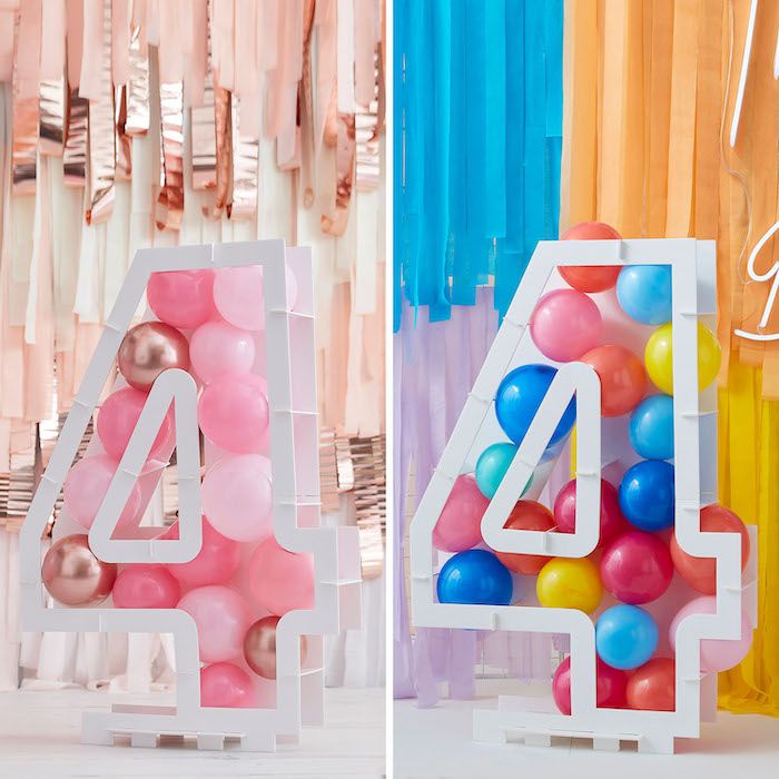 Ballon-Zahlenrahmen Nr. 4 - 81cm 