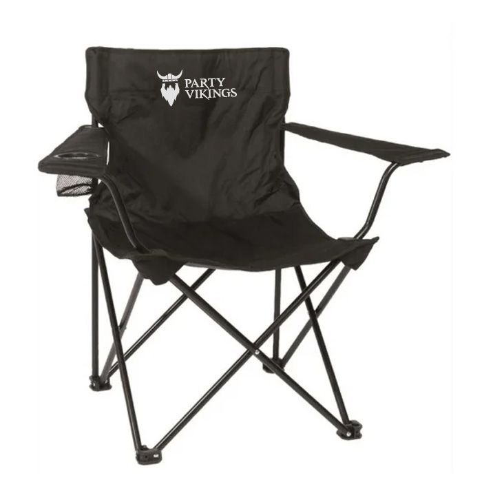 Festivalstuhl schwarz inkl. Becherhalter Campingstuhl