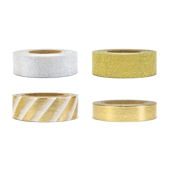 Gold- und Silberband Mix 4x - 10 m