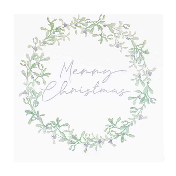 Merry Christmas Mistelzweig Servietten 16x - 17 x 17 cm