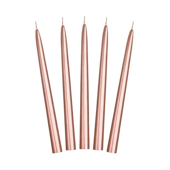 Stabkerzen Metallic Rose Gold 10x - 24 cm
