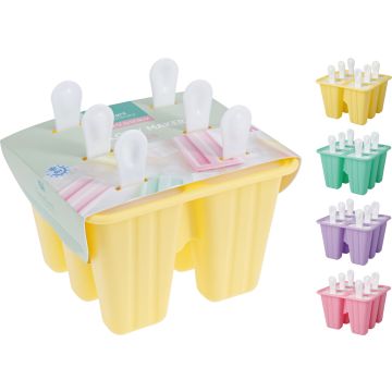 Eis am Stiel Form für 6 Eis am Stiel mit weißen Stäbchen