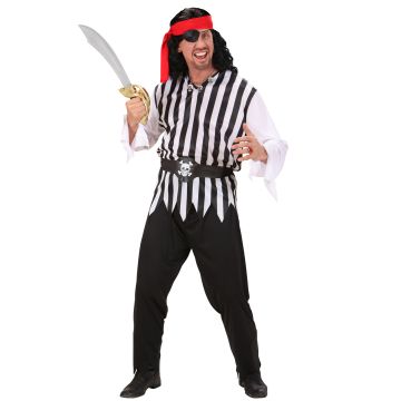 Gestreiftes Piratenkostüm für Herren
