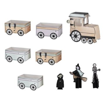 Gemütliche Halloween Papier-Geisterzug Tischdekoration - 9 Teile