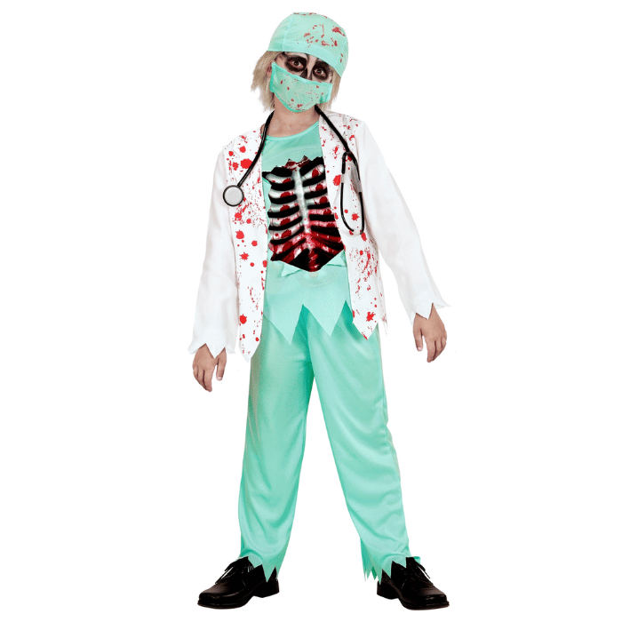 Zombie Arzt Kostüm für Kinder - 6 Teile