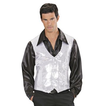 Paillettenweste in Silber