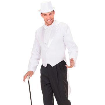 Weiße Jacke mit Satinkragen für Herren