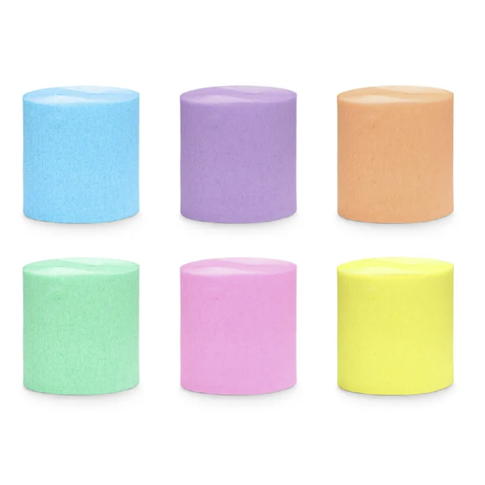 Crepe Streamer Pastellmix 6x - 10 Meter