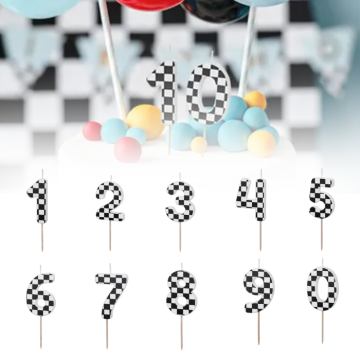 Kuchenkerzen mit Rennmotiv 0-9 - 5,5 cm