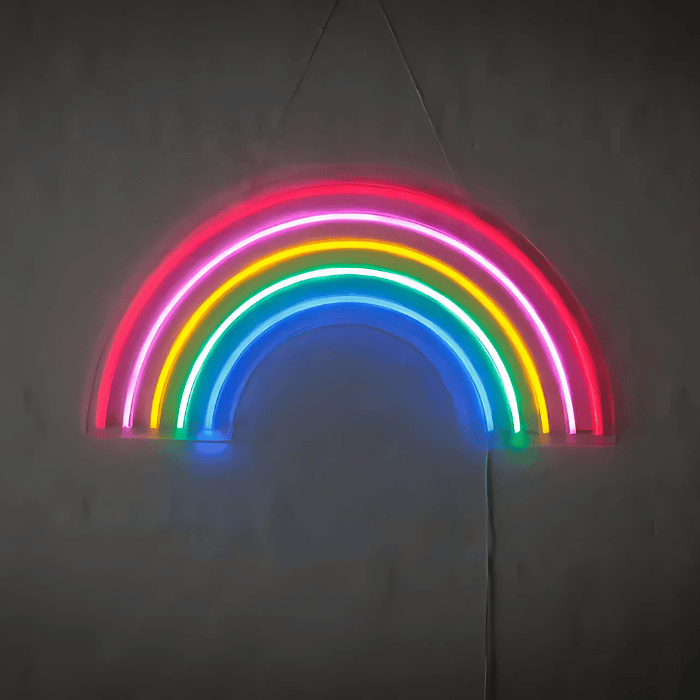 Regenbogen Neon-LED-Schild - 32x63 cm