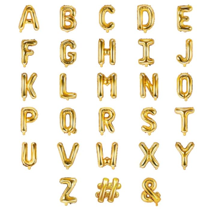 Goldene Buchstabenballons 35 cm