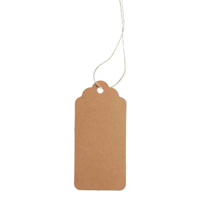 Geschenkanhänger in natürlichem Braun mit Schnur 12x Die Alte Apotheke