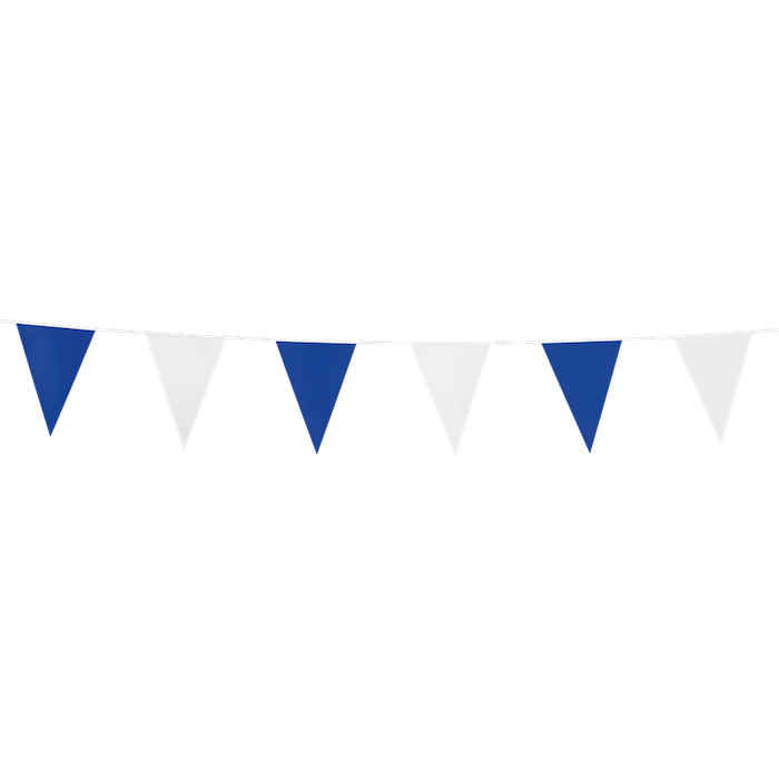 Blaue und weiße 10x15 cm Wimpelgirlande - 3 Meter
