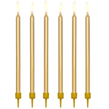 Lange Kuchenkerzen Gold 12,5 cm