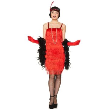 Retro 1920er rotes Flapper-Kostüm für Frauen