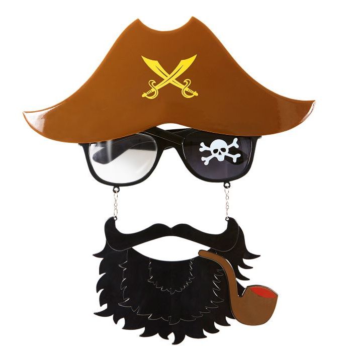 Piratenbrille mit Bart und Kapitänshut