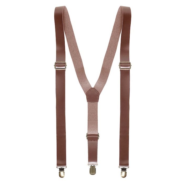 Lederlook Hosenträger Braun