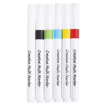 Mehrfarbige Acrylmarker 6x wasserbasiert
