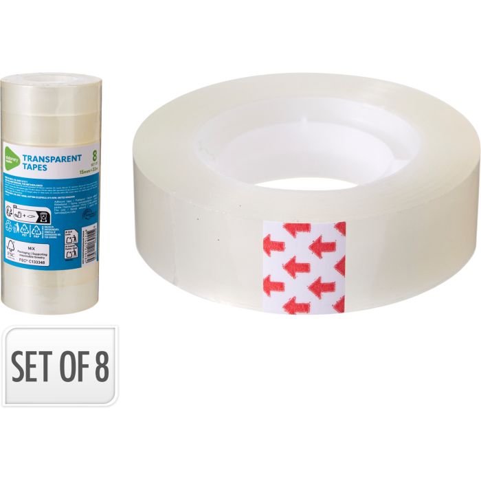 Transparentes Klebeband, 8 Rollen