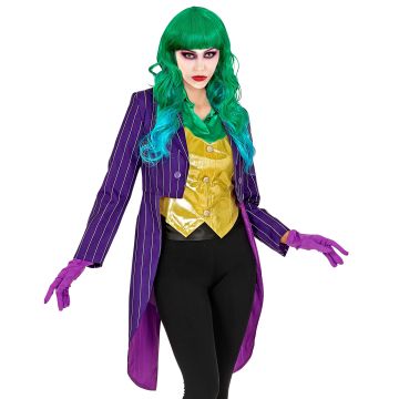 Böse Clownjacke für Damen mit Nadelstreifen