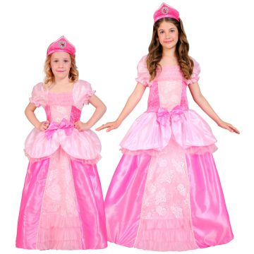 Prinzessinnenkleid für Mädchen in Pink mit Kopfschmuck
