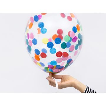 Konfetti-Ballons mehrfarbig 6x - 30 cm