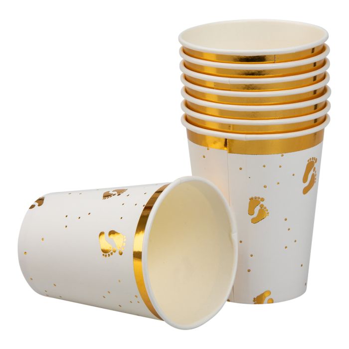 Pappbecher mit babyfüßen 8x - 240 ml