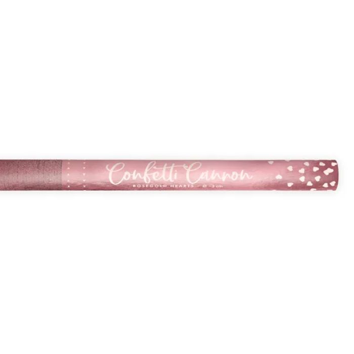 Konfettiröhr Herzen Roségold 60 cm