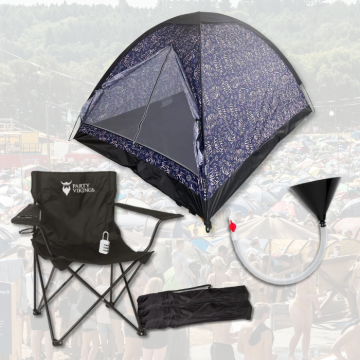 Festivalpaket 3 Personen Premium - FLOKI Zelt, Festivalstuhl u.v.m.