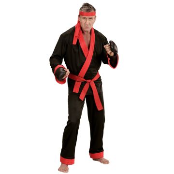 Kickboxer Kostüm in Schwarz und Rot für Herren