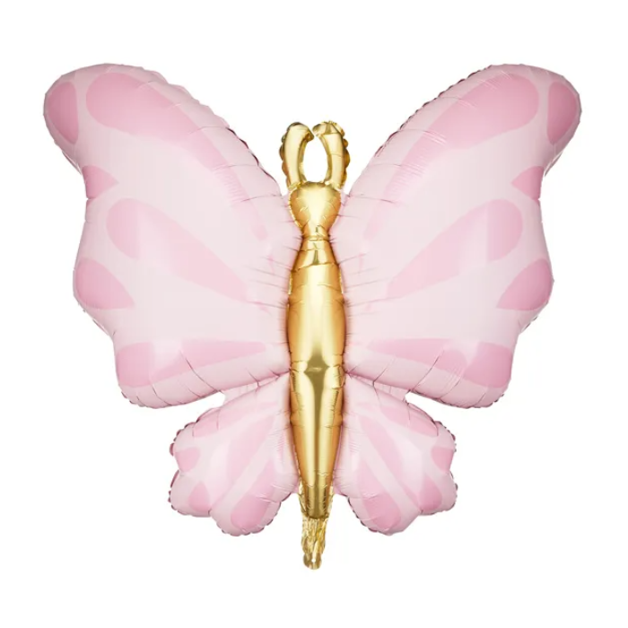 Schmetterlings Folienballon rosa - 69x69 cm
