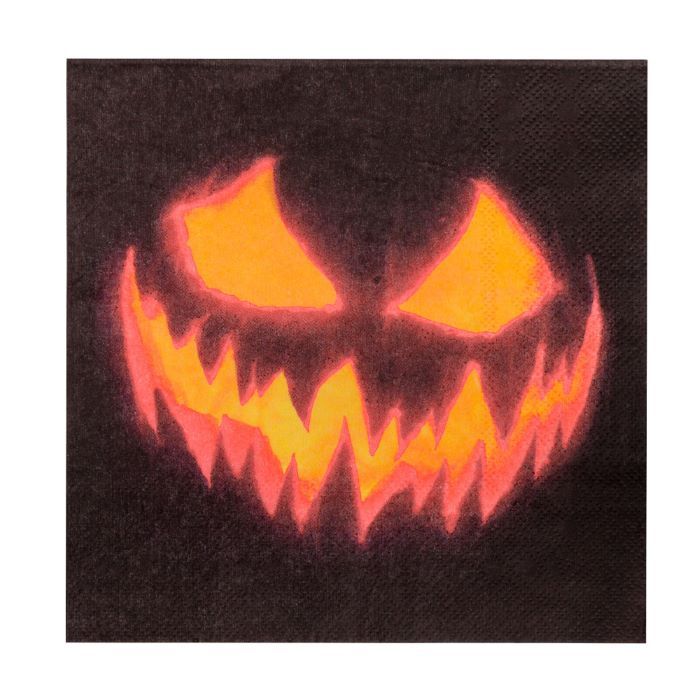 Gruselige Halloween Kürbisservietten 20x - 33x33 cm