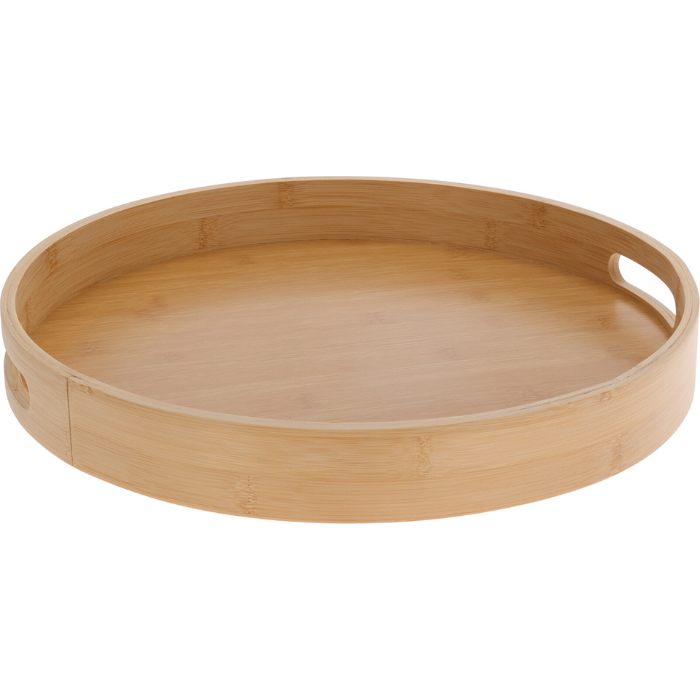 Rundes Serviertablett aus Bambus 40x5 cm