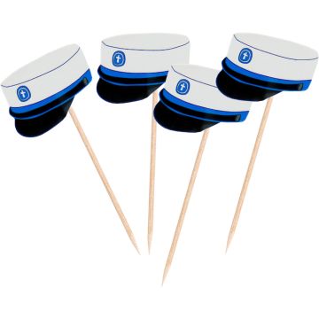 Blaue Studentenhupe Snackspieße 30x - 7,5 cm