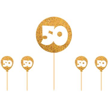 50 Jahre Torten Dekoration Gold 5x